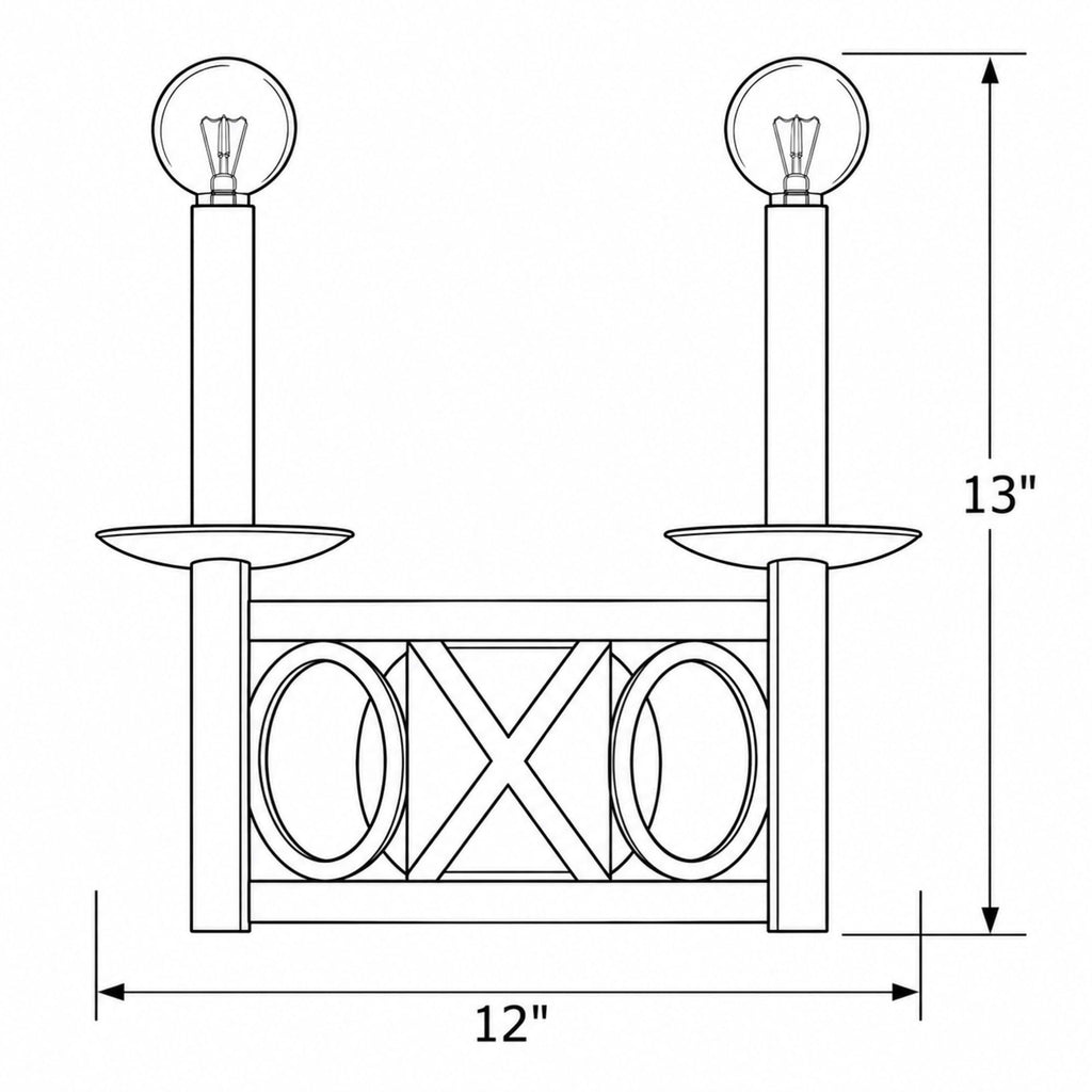 Crystorama Odette 12" Sconce - Product Dimensions