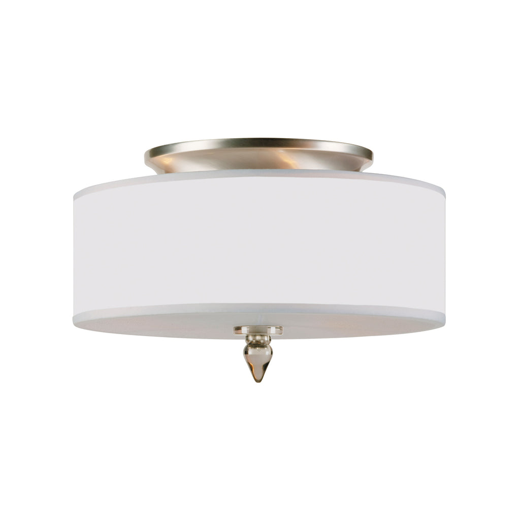 Crystorama Luxo 14'' Semi Flush Mount in Satin Nickel - Front View