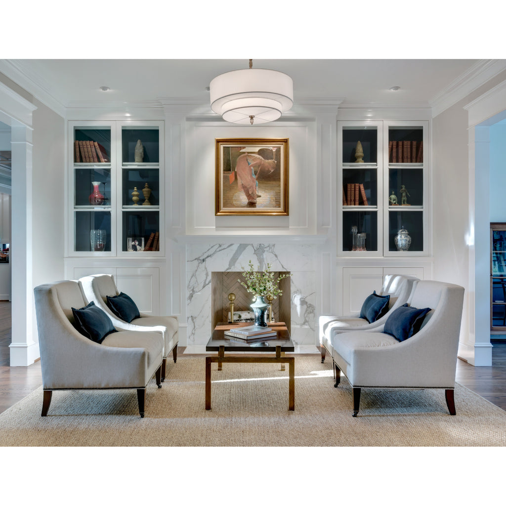 Crystorama Luxo 26'' Chandelier in Satin Nickel - Lifestyle View