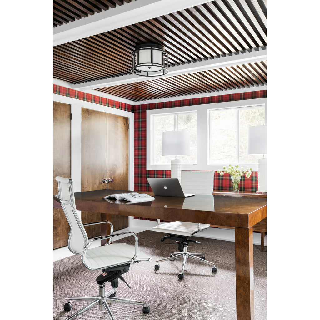 Crystorama Hulton 15'' Flush Mount in Matte Black - Lifestyle View