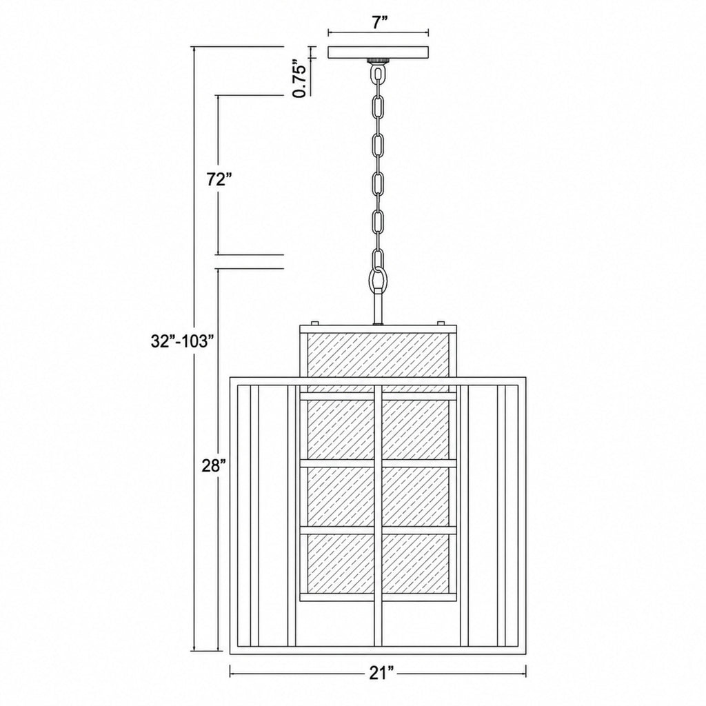 Crystorama Hulton 21'' Chandelier - Product Dimensions