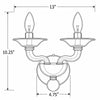 Crystorama Stella 13" Sconce - Product Dimensions