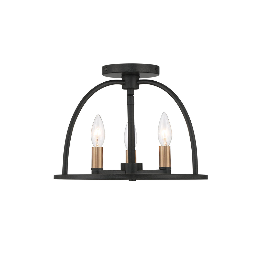 Crystorama Abbott 13.75'' Semi Flush Mount in Black - Additional View