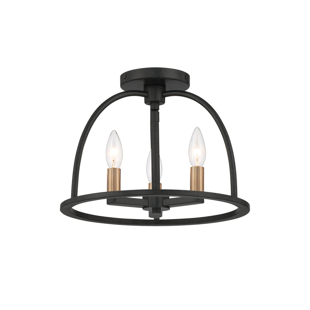 Crystorama Abbott 13.75'' Semi Flush Mount in Black - Additional View