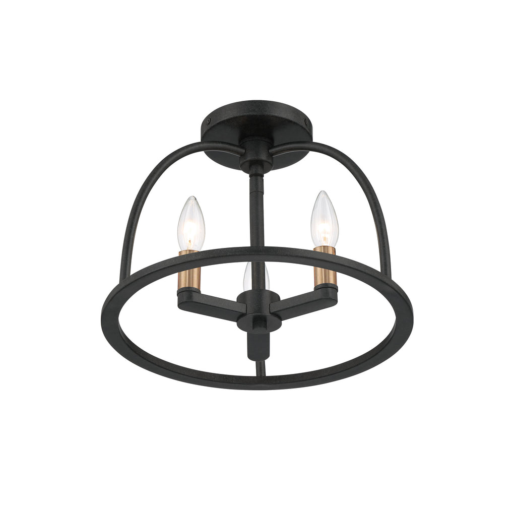 Crystorama Abbott 13.75'' Semi Flush Mount in Black - Additional View