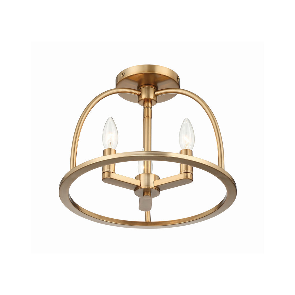 Crystorama Abbott 13.75'' Semi Flush Mount in Vibrant Gold - Additional View