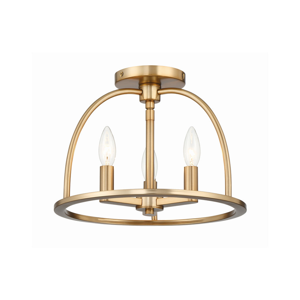 Crystorama Abbott 13.75'' Semi Flush Mount in Vibrant Gold - Additional View