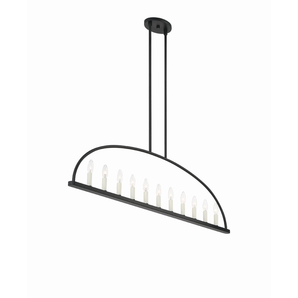 Crystorama Abbott 54'' Linear Chandelier in Black - Additional View
