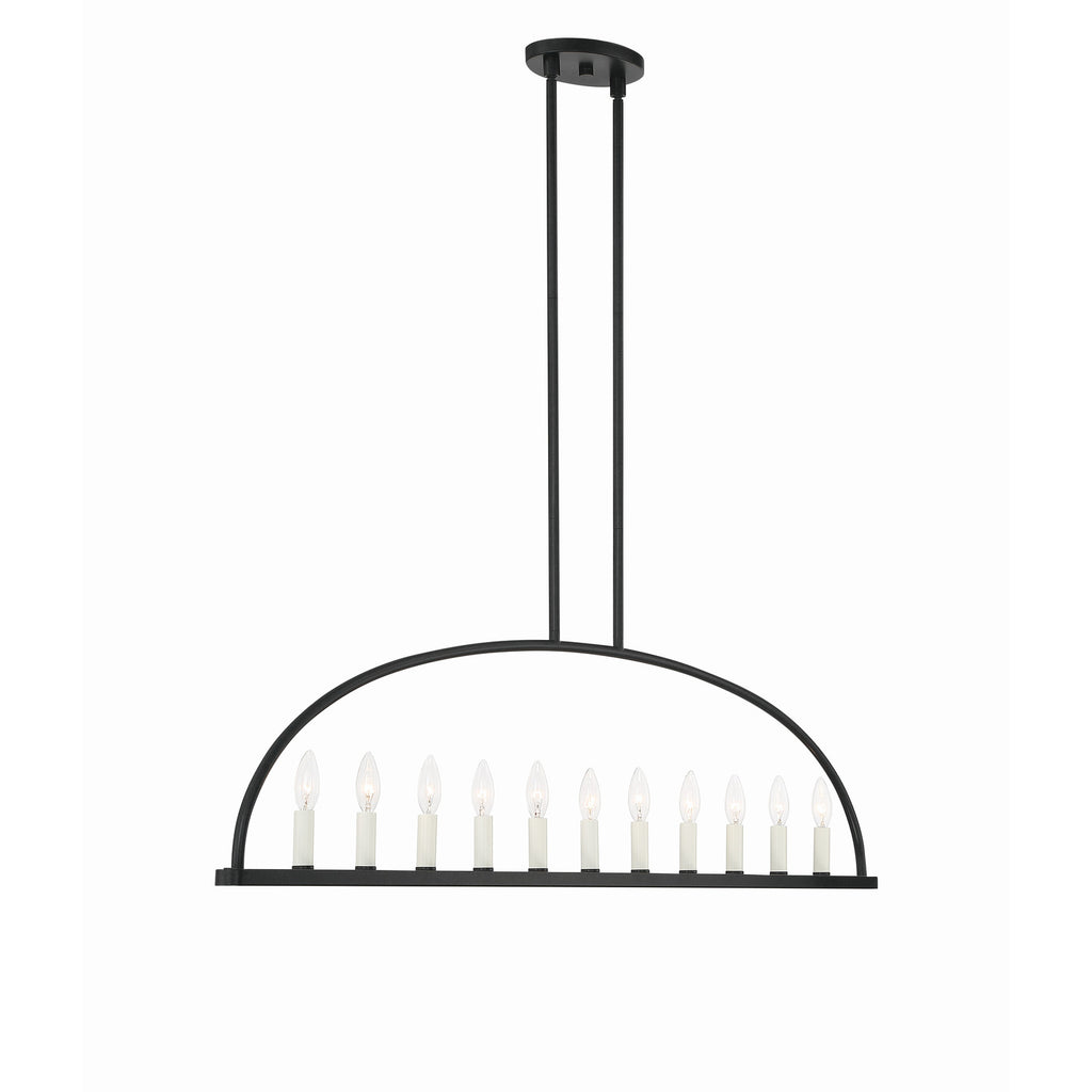 Crystorama Abbott 54'' Linear Chandelier in Black - Additional View