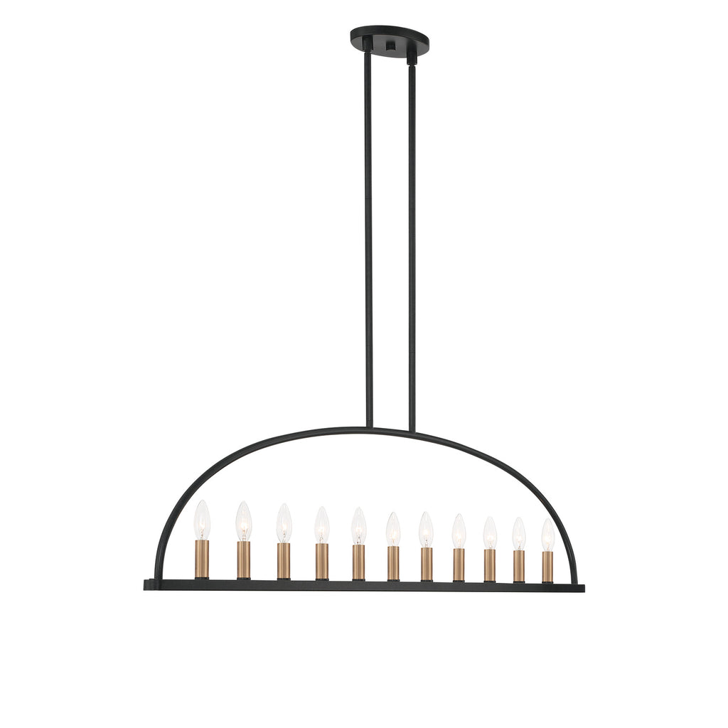 Crystorama Abbott 54'' Linear Chandelier in Black - Additional View