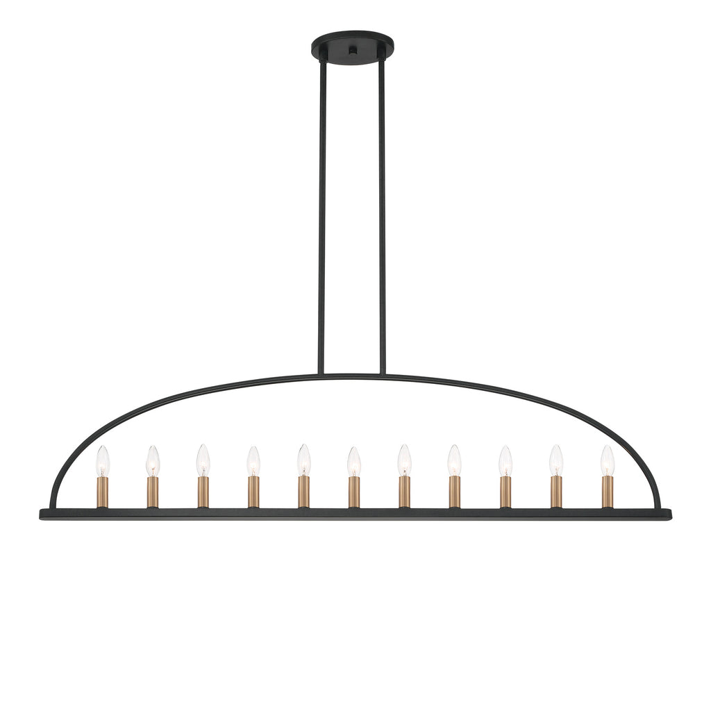 Crystorama Abbott 54'' Linear Chandelier in Black - Additional View