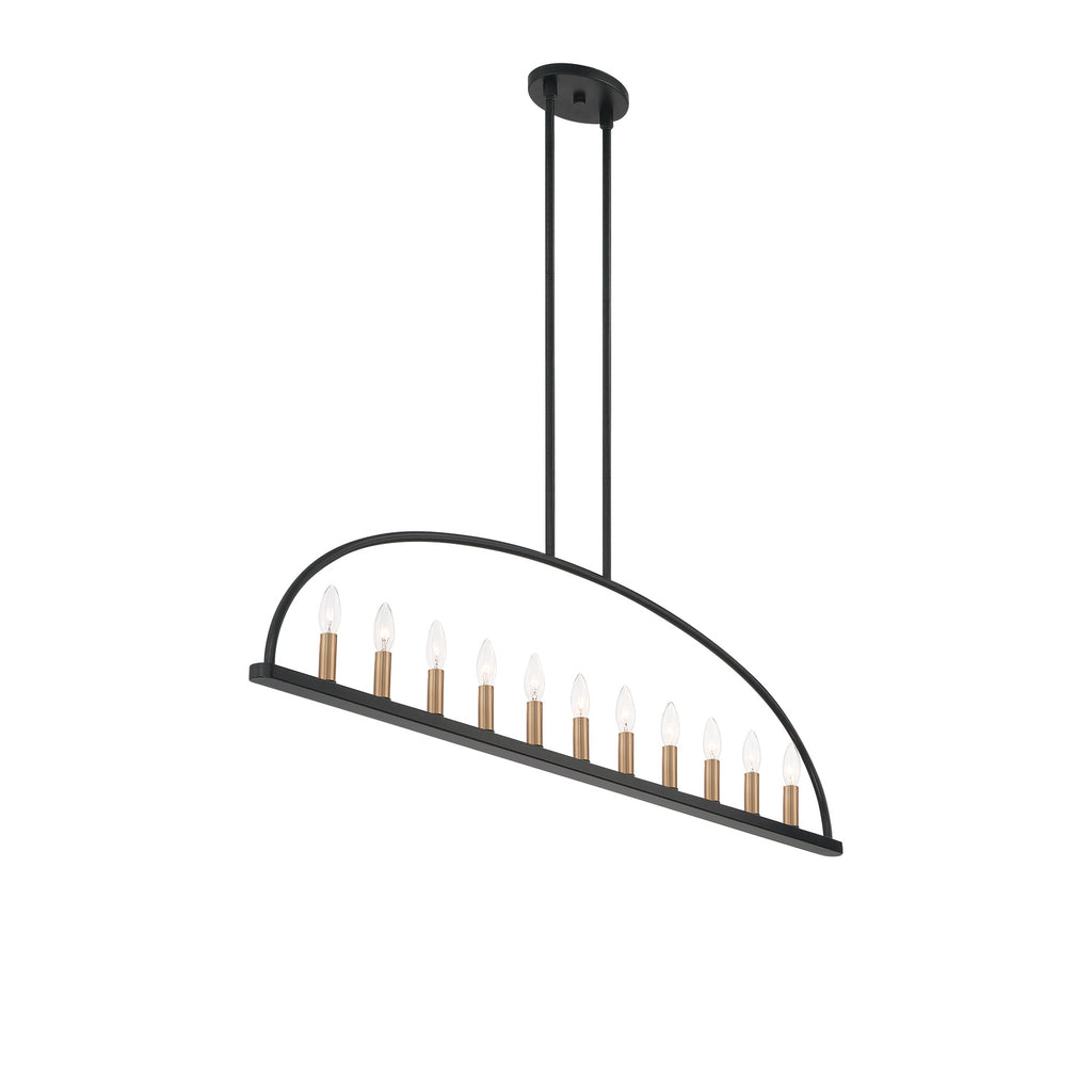 Crystorama Abbott 54'' Linear Chandelier in Black - Additional View