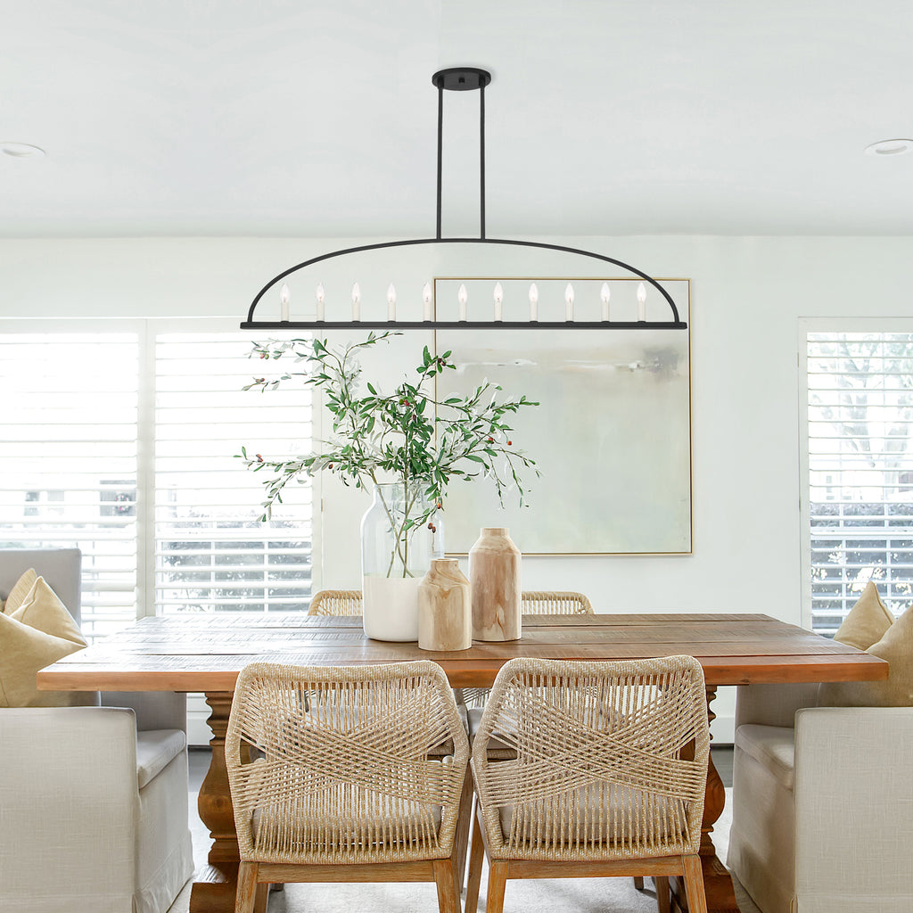 Crystorama Abbott 54'' Linear Chandelier in Black - Lifestyle View
