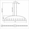 Crystorama Abbott 54'' Linear Chandelier - Product Dimensions
