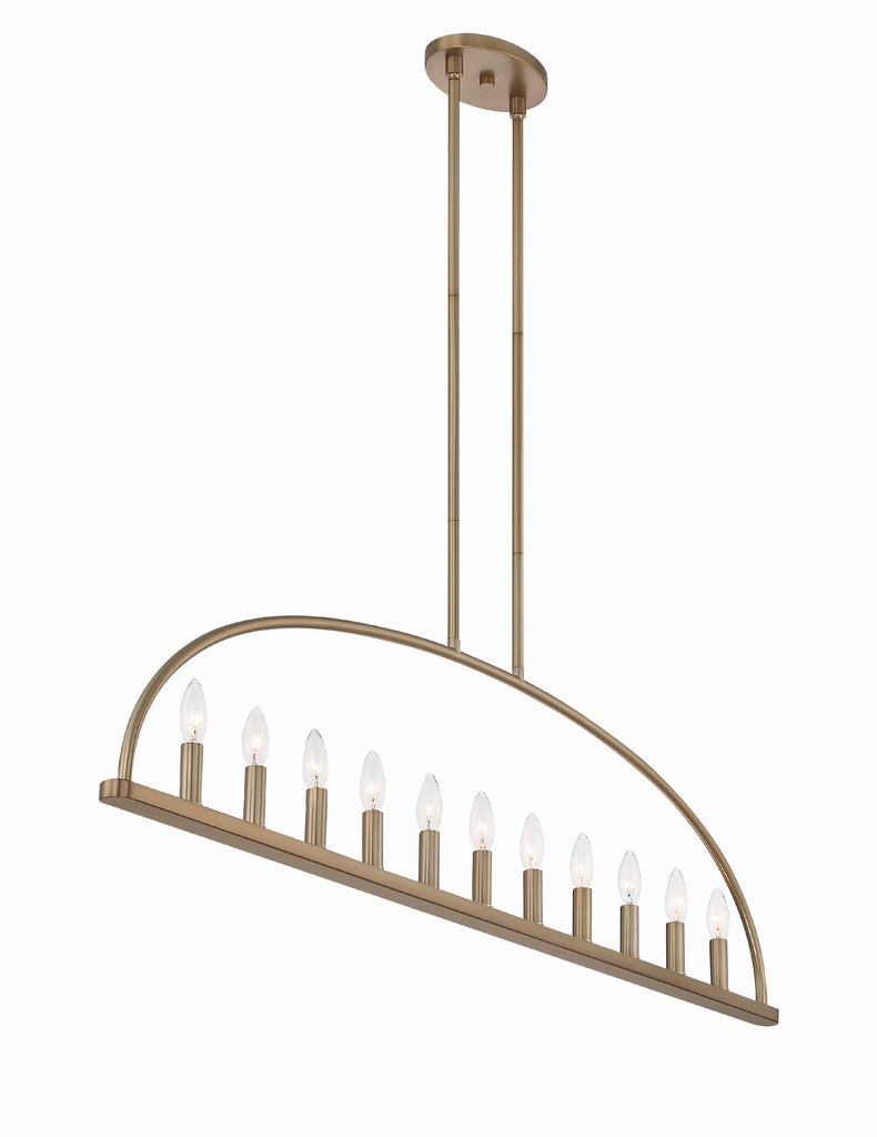Crystorama Abbott 54'' Linear Chandelier in Vibrant Gold - Additional View