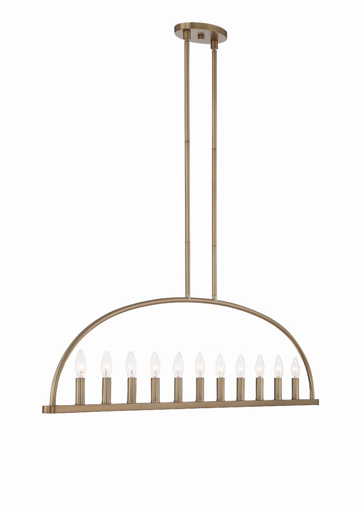 Crystorama Abbott 54'' Linear Chandelier in Vibrant Gold - Additional View