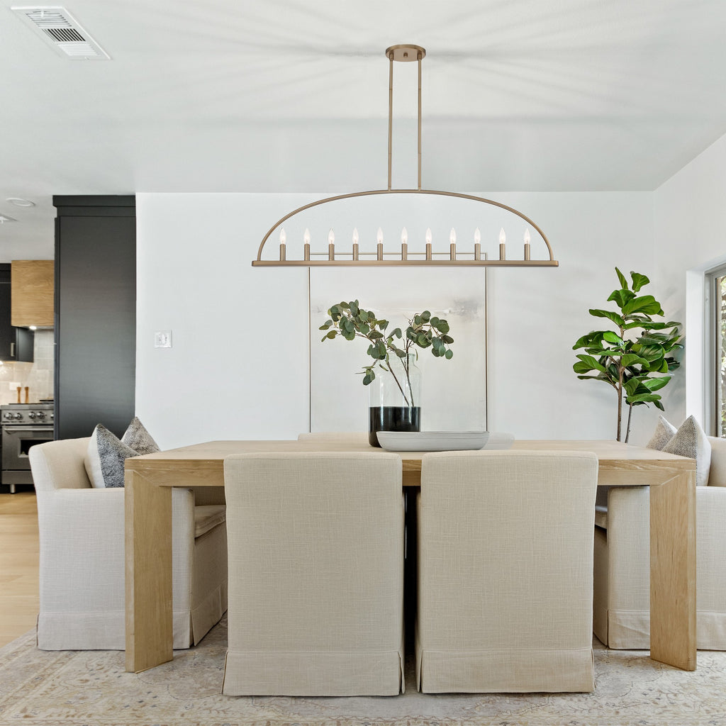 Crystorama Abbott 54'' Linear Chandelier in Vibrant Gold - Lifestyle View
