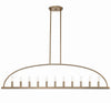 Crystorama Abbott 54'' Linear Chandelier in Vibrant Gold - Front View
