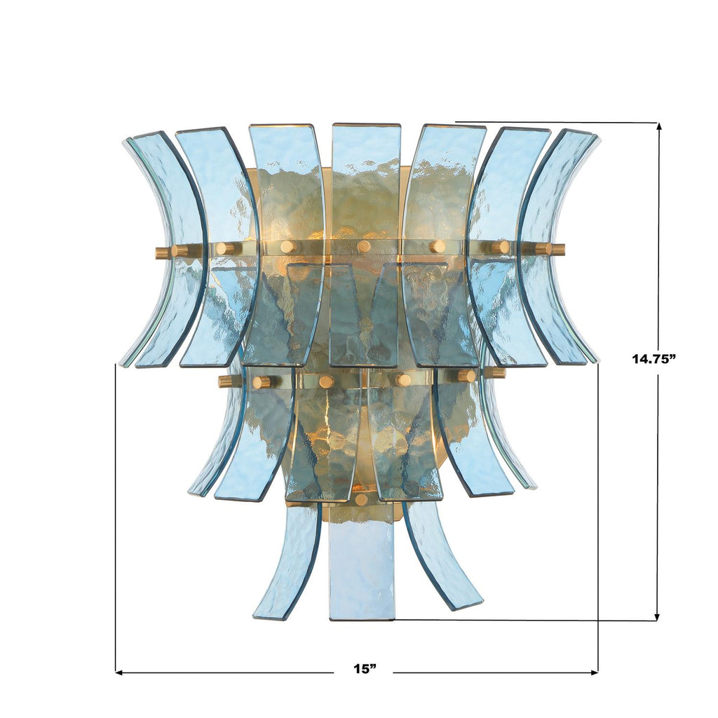 ABI-2002-AG-BL Abigail 15'' Sconce | Dimensions Image