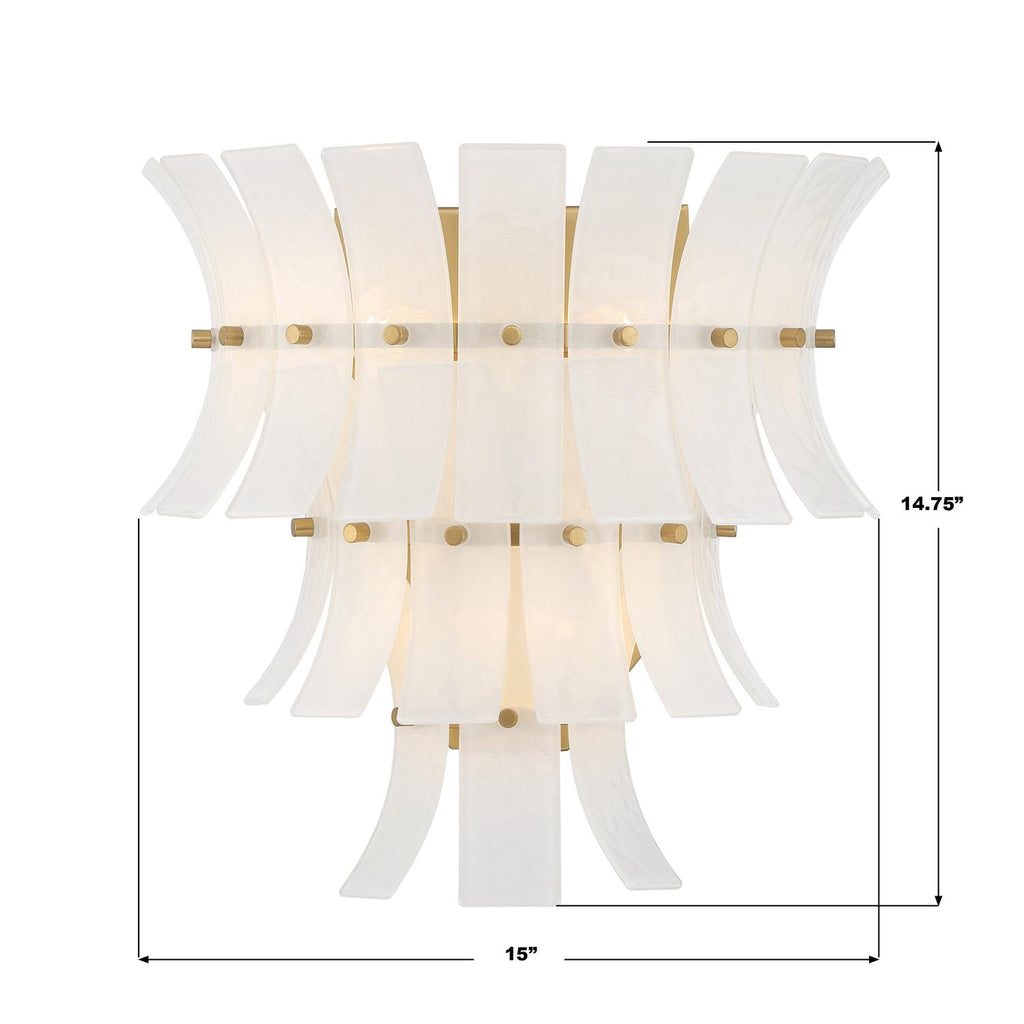 ABI-2002-AG-WH Abigail 15'' Sconce | Dimensions Image