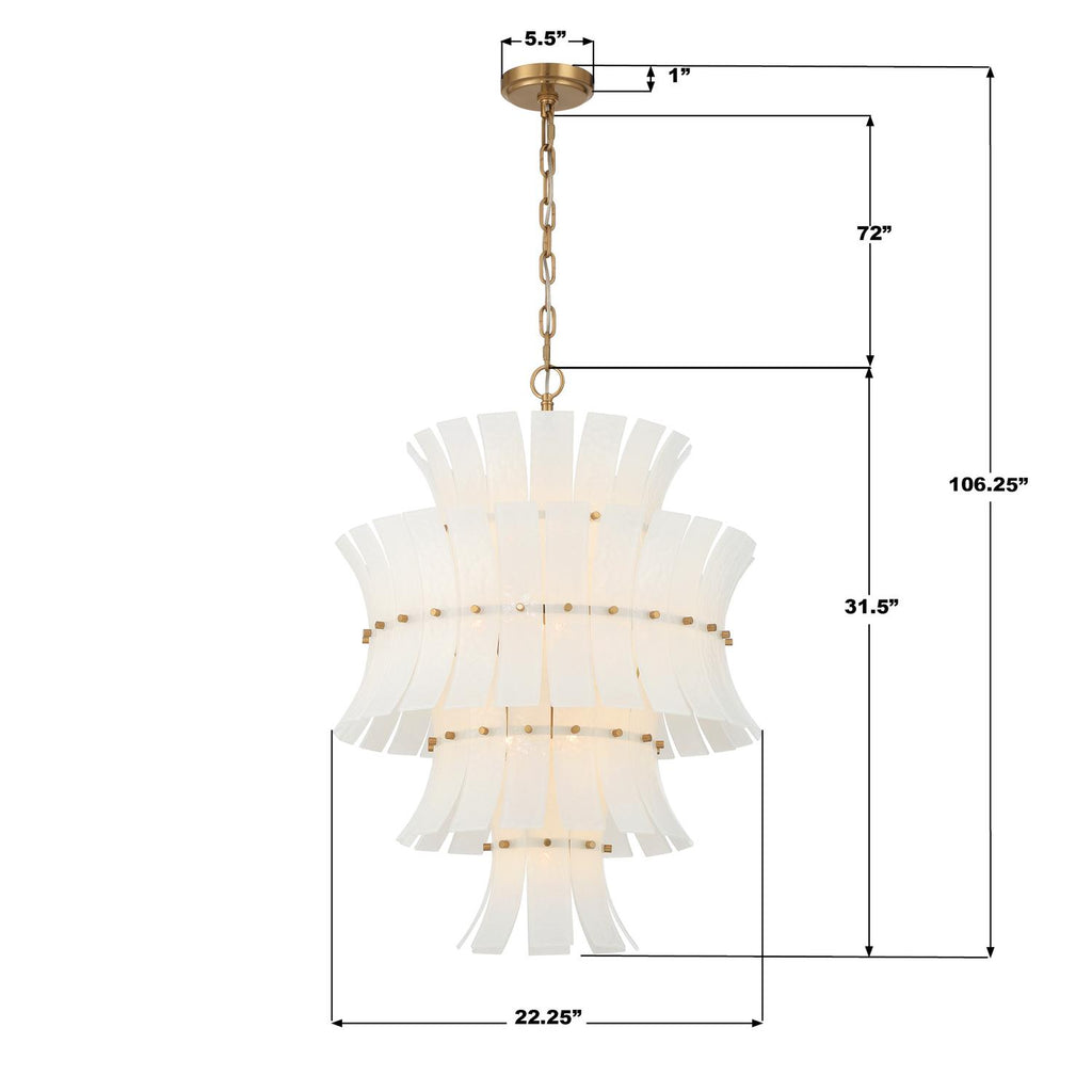 ABI-2006-AG-WH Abigail 22.25'' Chandelier | Dimensions Image