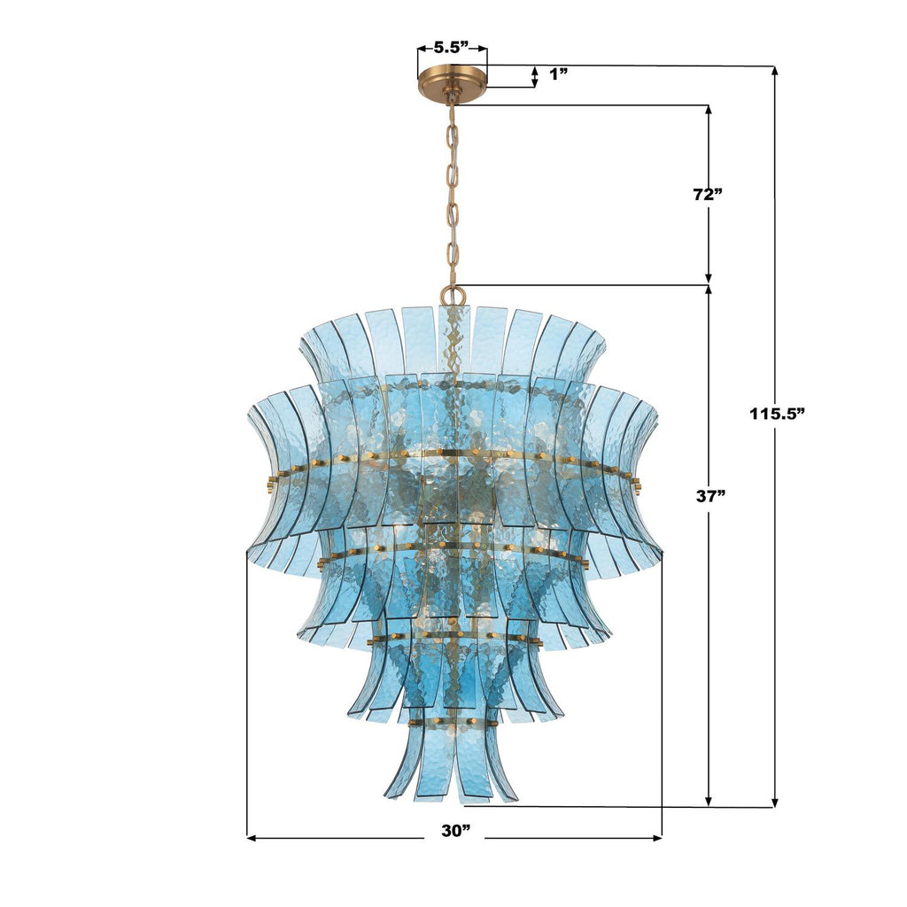ABI-2008-AG-BL Abigail 29.5'' Chandelier | Dimensions Image