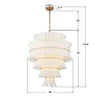 ABI-2008-AG-WH Abigail 29.5'' Chandelier | Dimensions Image