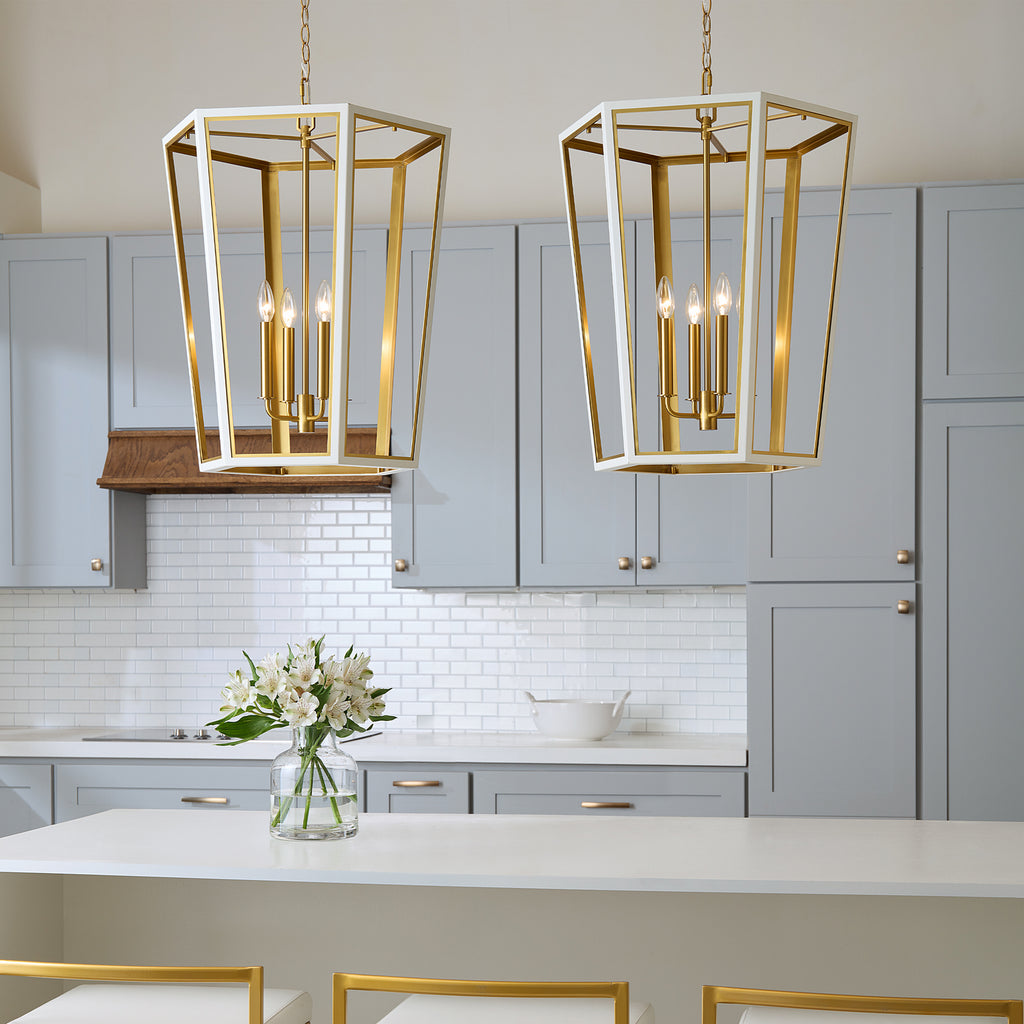 AC1094MWTBBS Curt 4 Light Lantern Chandelier | Lifestyle Image