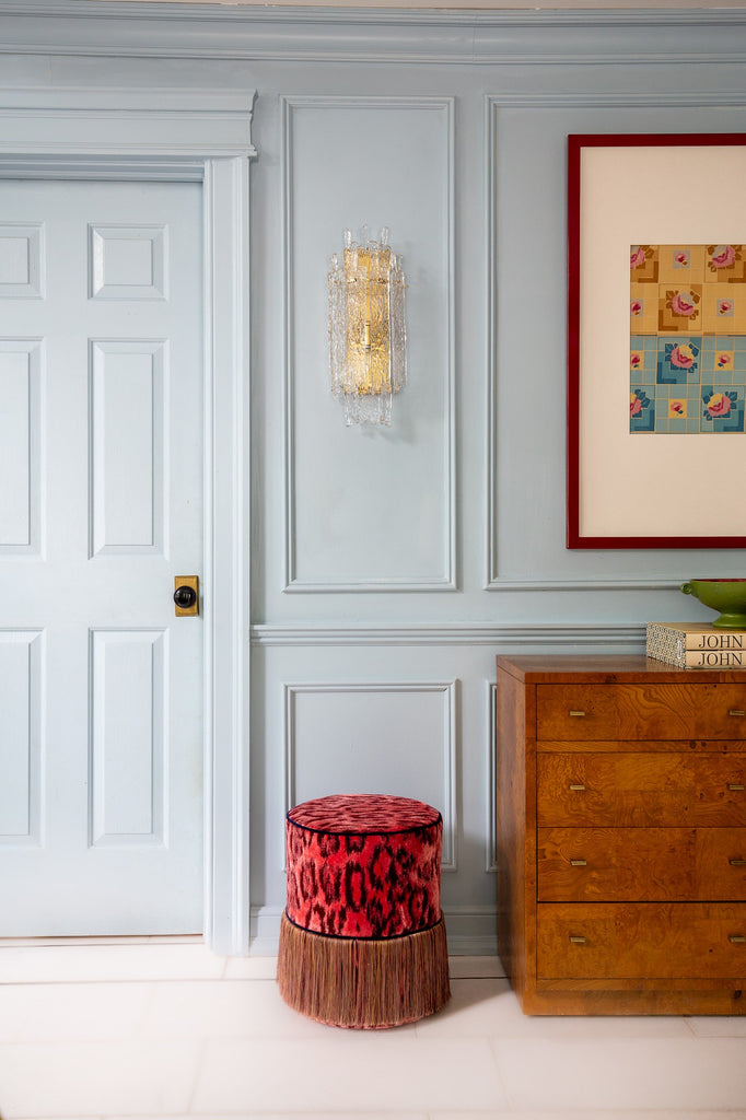 Crystorama Ackerly 7.5'' Sconce in Aged Brass - Lifestyle View
