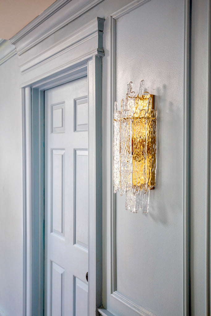 Crystorama Ackerly 7.5'' Sconce in Aged Brass - Lifestyle View