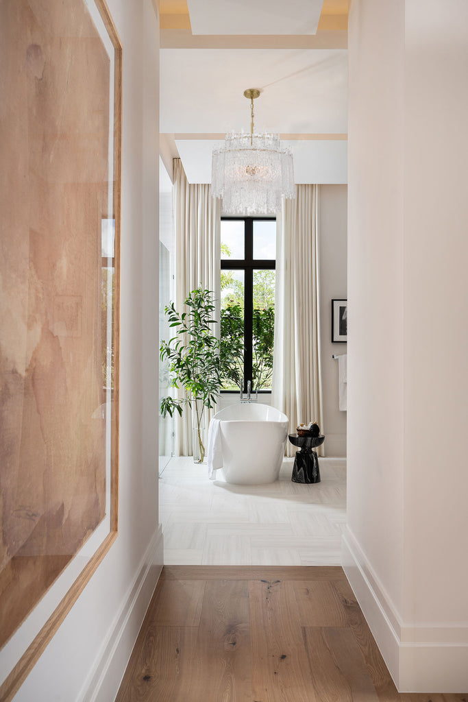 ACK-928-AG Ackerly 23.5'' Chandelier | Lifestyle Image