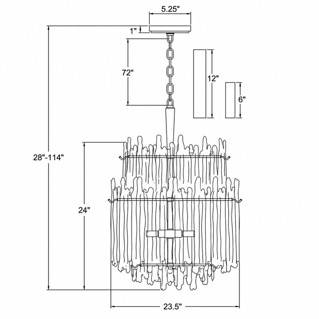 Crystorama Ackerly 23.5'' Chandelier - Product Dimensions