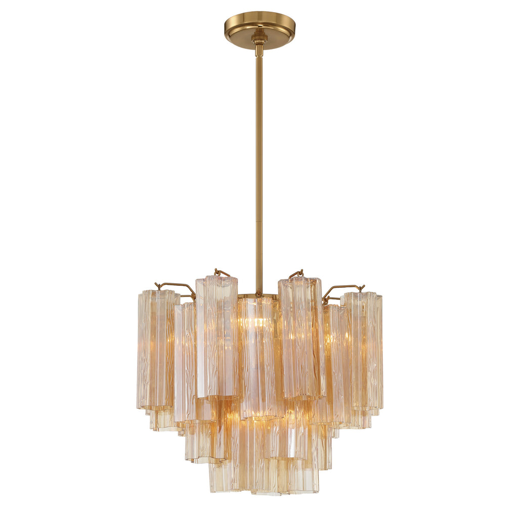 Crystorama Addis 17.75'' Chandelier in Aged Brass - Front View