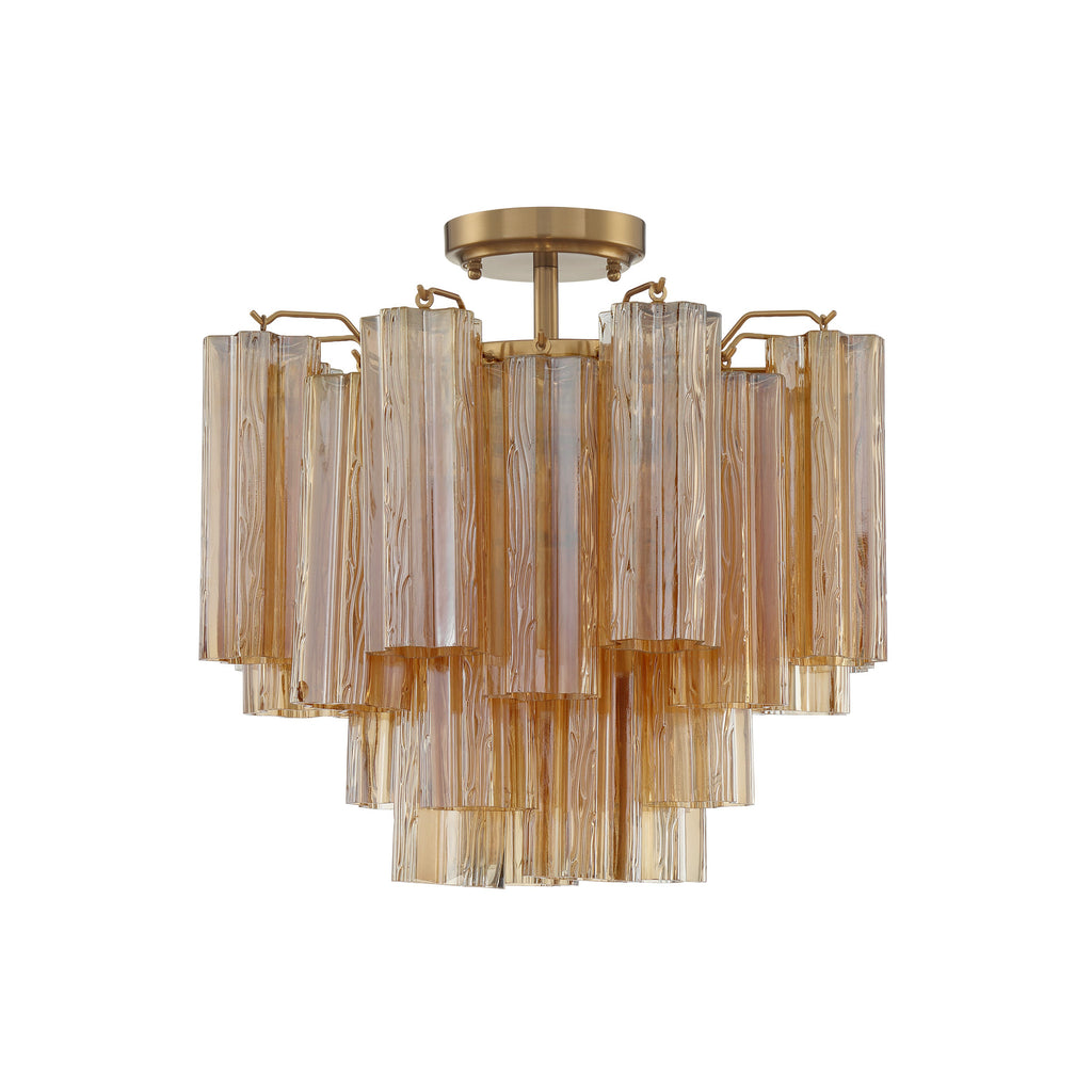 Crystorama Addis 17.75'' Semi Flush Mount in Aged Brass - Additional View