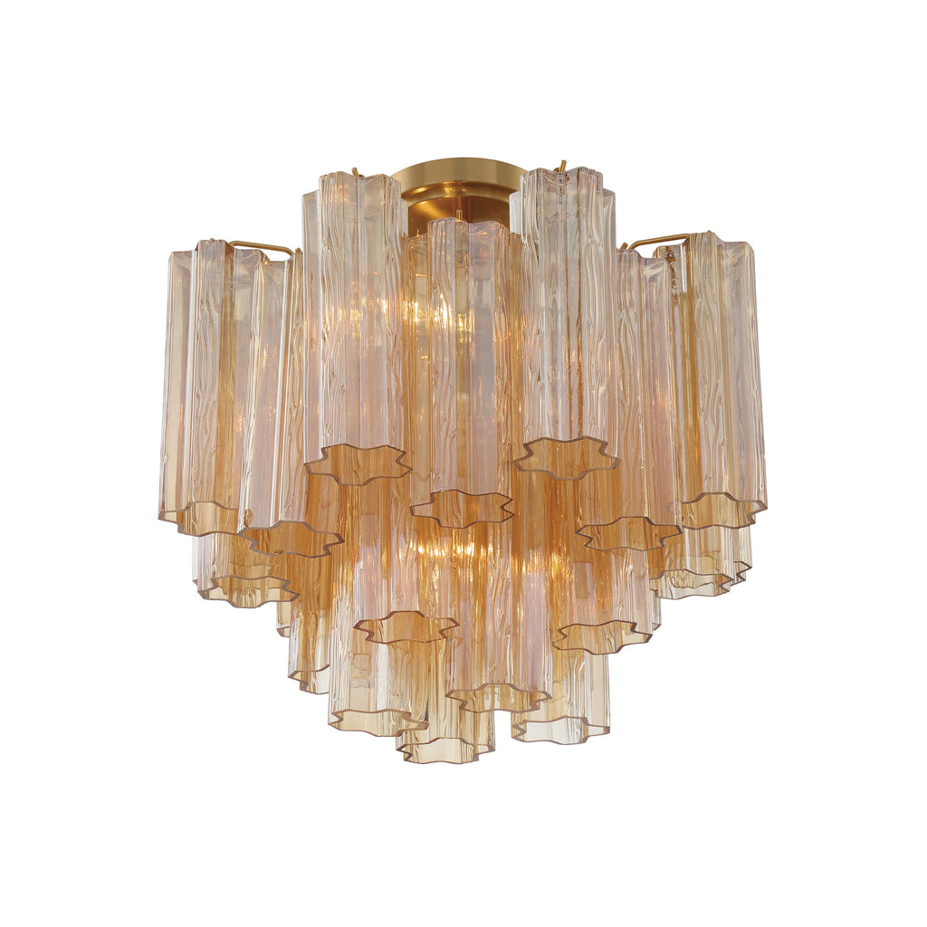 Crystorama Addis 17.75'' Semi Flush Mount in Aged Brass - Additional View