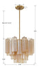 ADD-300-AG-AM Addis 4 Light Mini Chandelier | Dimensions Image