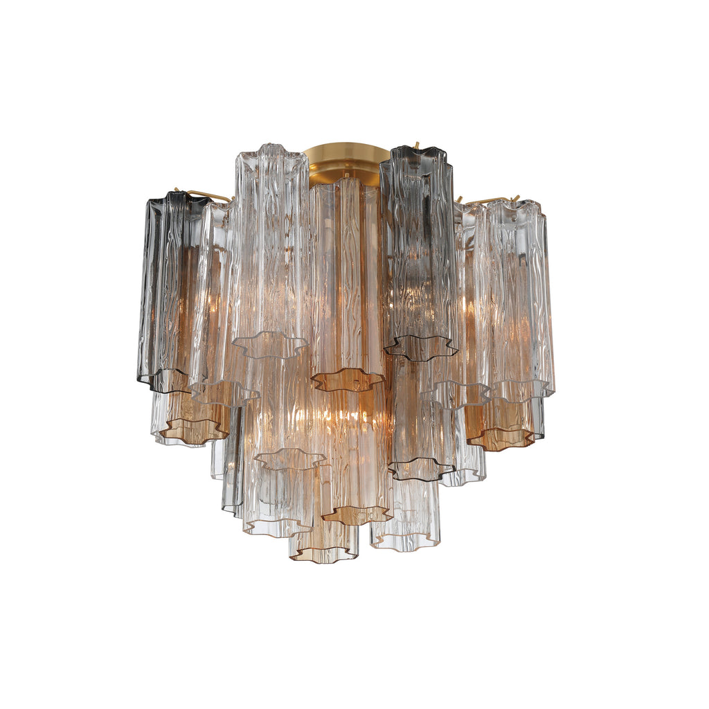 Crystorama Addis 17.75'' Semi Flush Mount in Aged Brass - Additional View