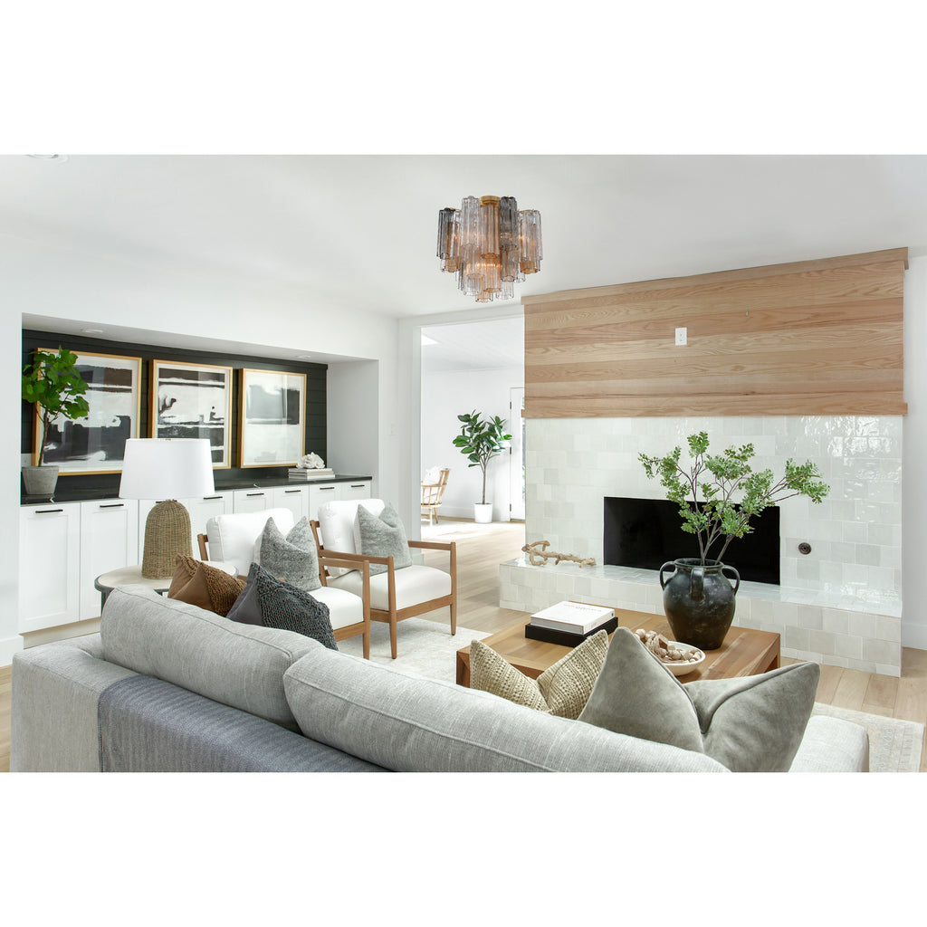 Crystorama Addis 17.75'' Semi Flush Mount in Aged Brass - Lifestyle View