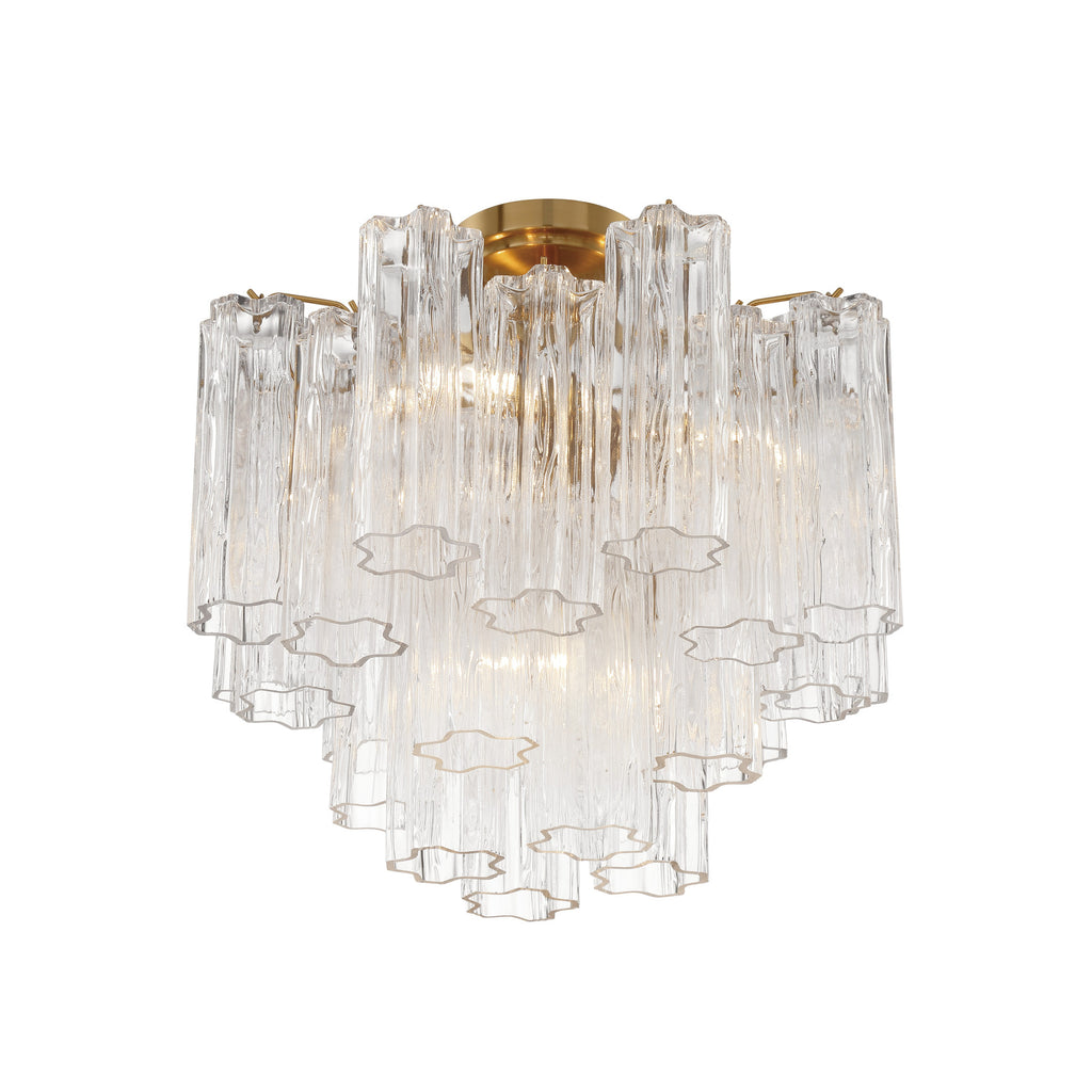 Crystorama Addis 17.75'' Semi Flush Mount in Aged Brass - Additional View