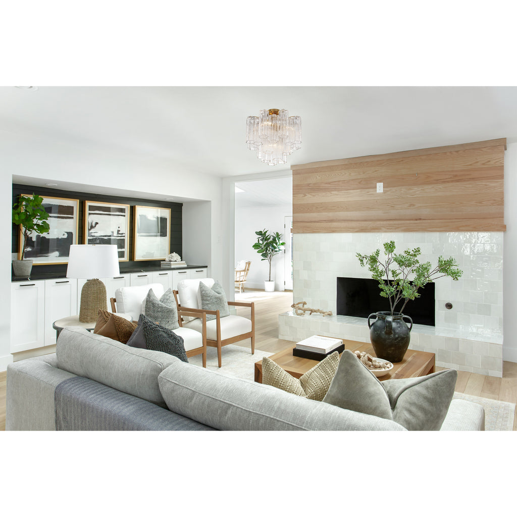 Crystorama Addis 17.75'' Semi Flush Mount in Aged Brass - Lifestyle View