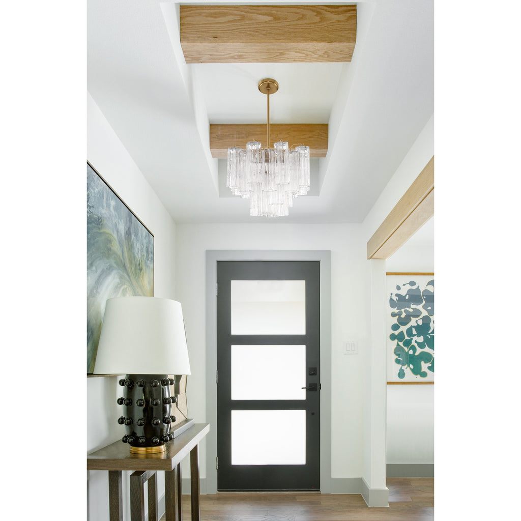 Crystorama Addis 17.75'' Chandelier in Aged Brass - Lifestyle View