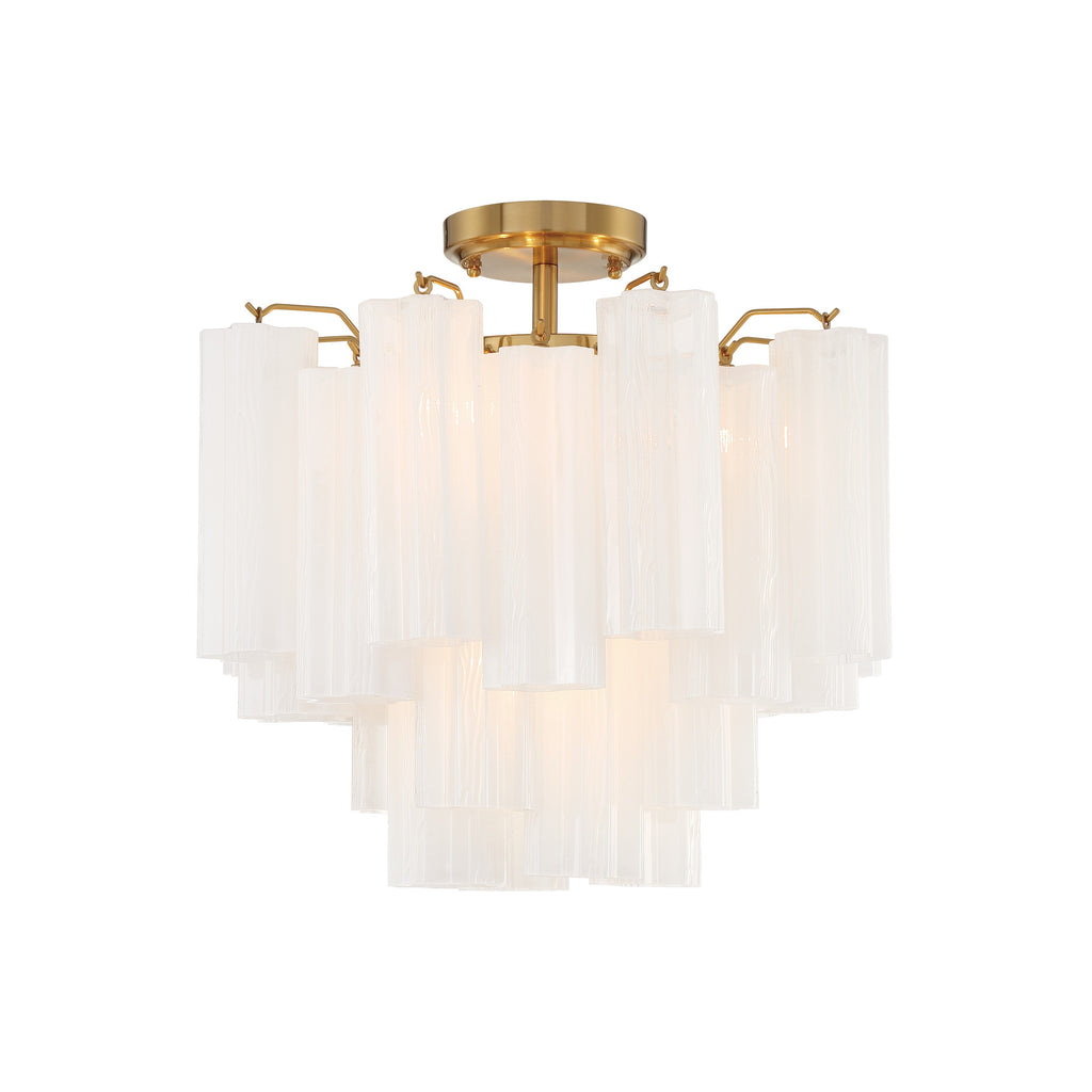 Crystorama Addis 17.75'' Semi Flush Mount in Aged Brass - Additional View