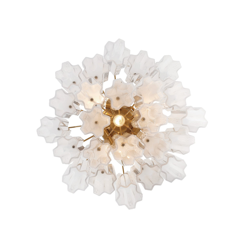 Crystorama Addis 17.75'' Semi Flush Mount in Aged Brass - Additional View