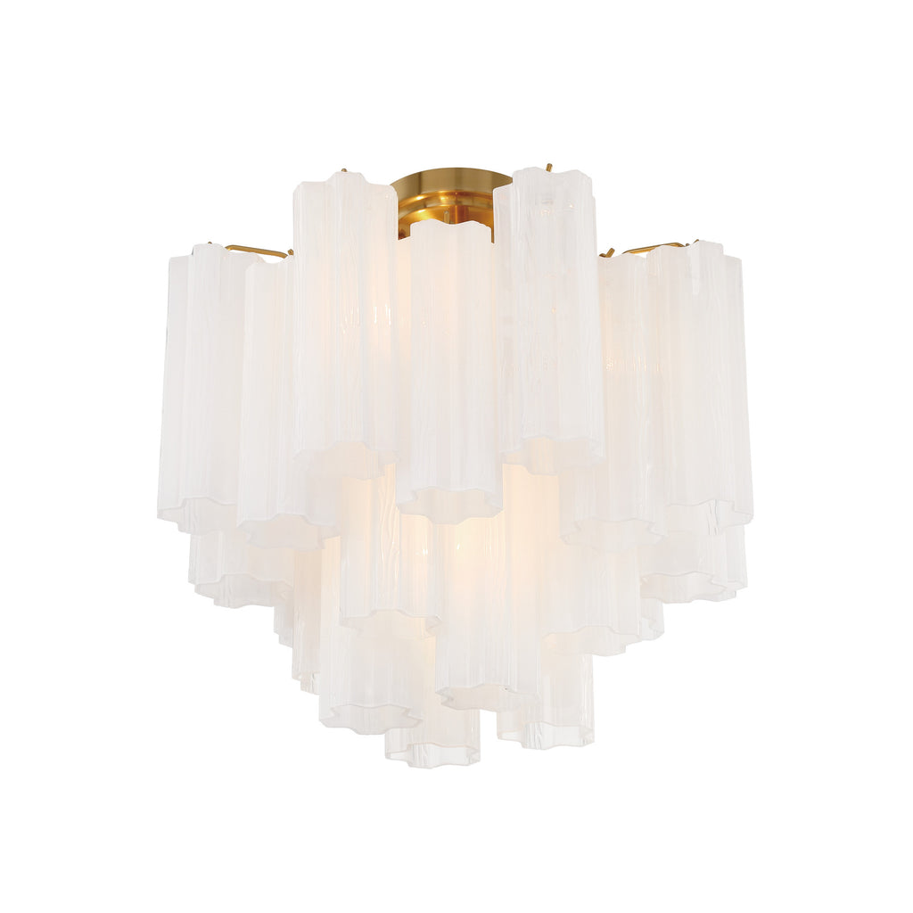 Crystorama Addis 17.75'' Semi Flush Mount in Aged Brass - Additional View