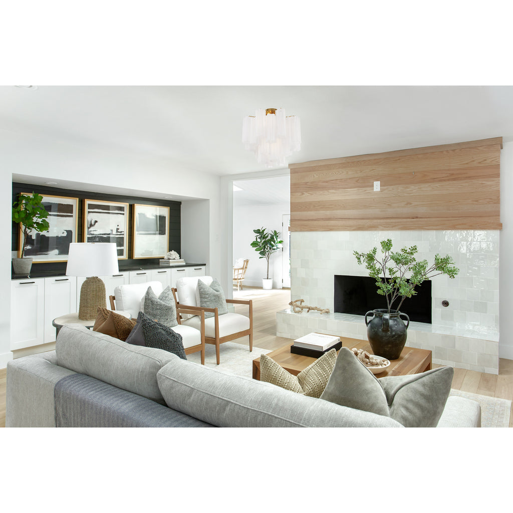 Crystorama Addis 17.75'' Semi Flush Mount in Aged Brass - Lifestyle View