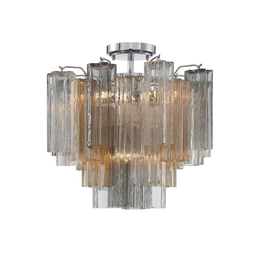 Crystorama Addis 17.75'' Semi Flush Mount in Polished Chrome - Additional View