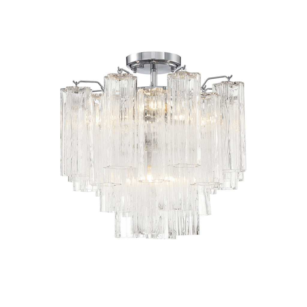 Crystorama Addis 17.75'' Semi Flush Mount in Polished Chrome - Additional View
