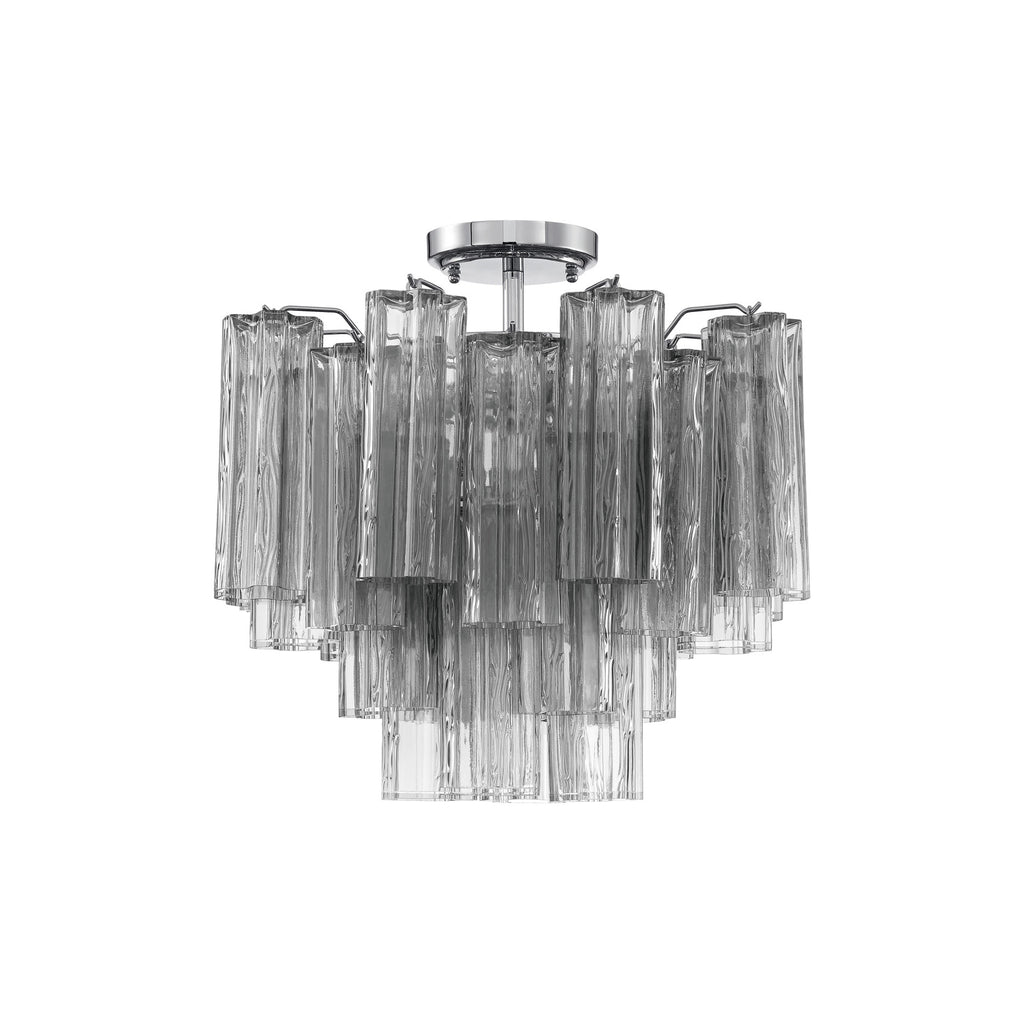 Crystorama Addis 17.75'' Semi Flush Mount in Polished Chrome - Front View