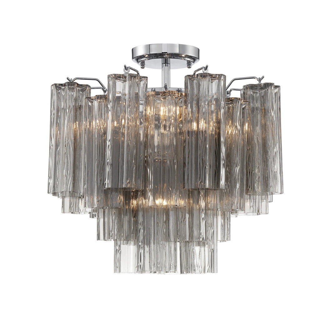 Crystorama Addis 17.75'' Semi Flush Mount in Polished Chrome - Additional View