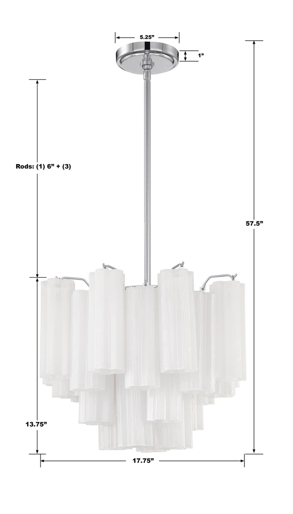 ADD-300-CH-WH Addis 4 Light Mini Chandelier | Dimensions Image